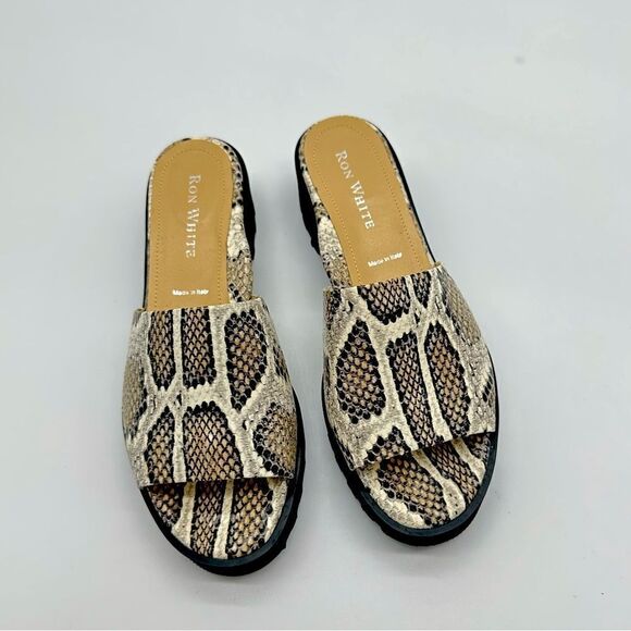Ron White x Vibram Carley Python Leather Slides - Picture 1 of 6